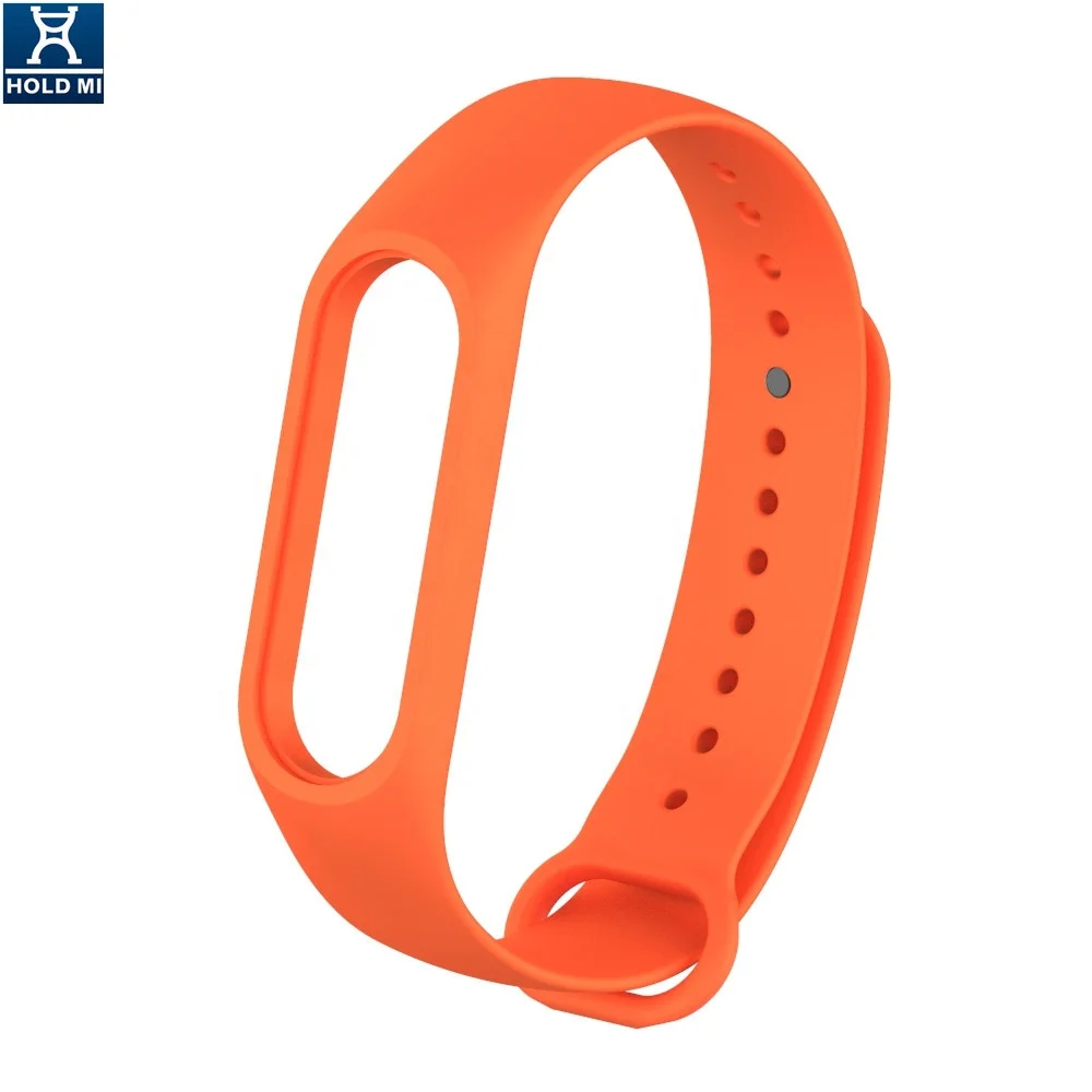 HOLDMI 430222 series orange red silicone replacement strap compatible for mi band 3 and 4