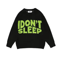 Custom OEM/ ODM Men Jacquard Sweater Cotton fashion Designers Loose Cropped Oversized Knitted Sweaters for Men