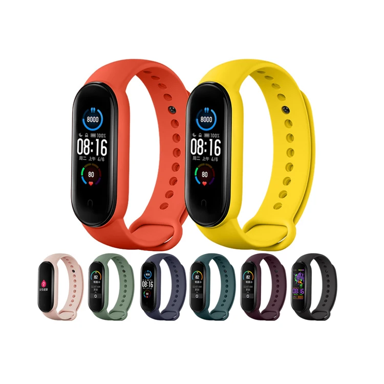 new For Xiaomi Mi Band 5 Silicone Wristband Replacement Strap for miband 5 Bracelet