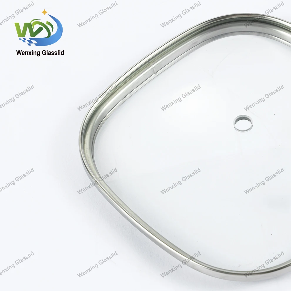 Square shape Tempered Glass Lid for Square Fry Pan Use Parts of Necessary Cookware