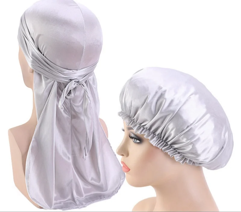 
mens plain color silky durag silk durags custom logo satin durag 