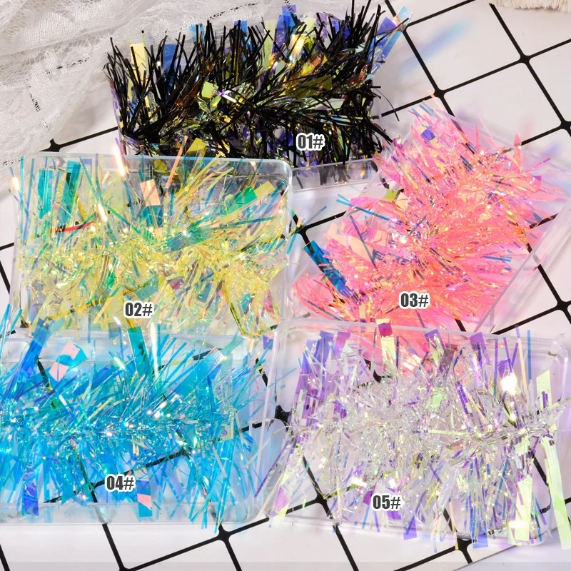 2021 New Design Wholesale Laser Mirror Glass Decals Nail Stickers Nail Foil