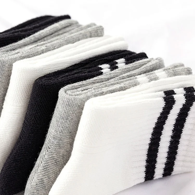 Private Logo Custom Striped Cotton Crew Socks Wholesale Kids White School Socks Manufacturers