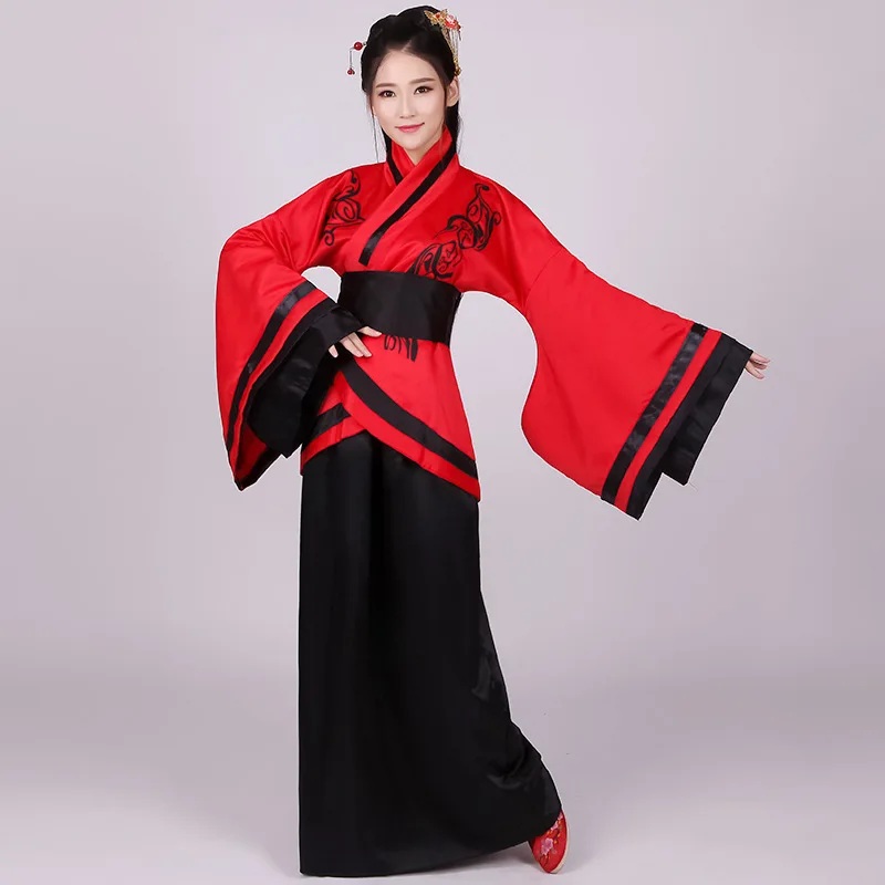 Women Hanfu Clothing Readymade Black And Red Colour Hanfu Chinese Traditional Women Hanfu Dress For Sale