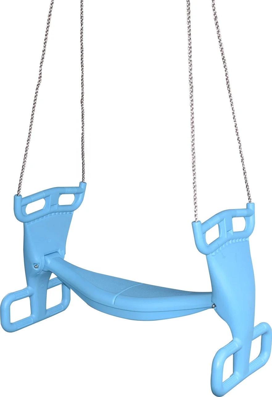 kids outdoor playground moulded plastic tandem glider two child swing seat double kids outdoor swing set