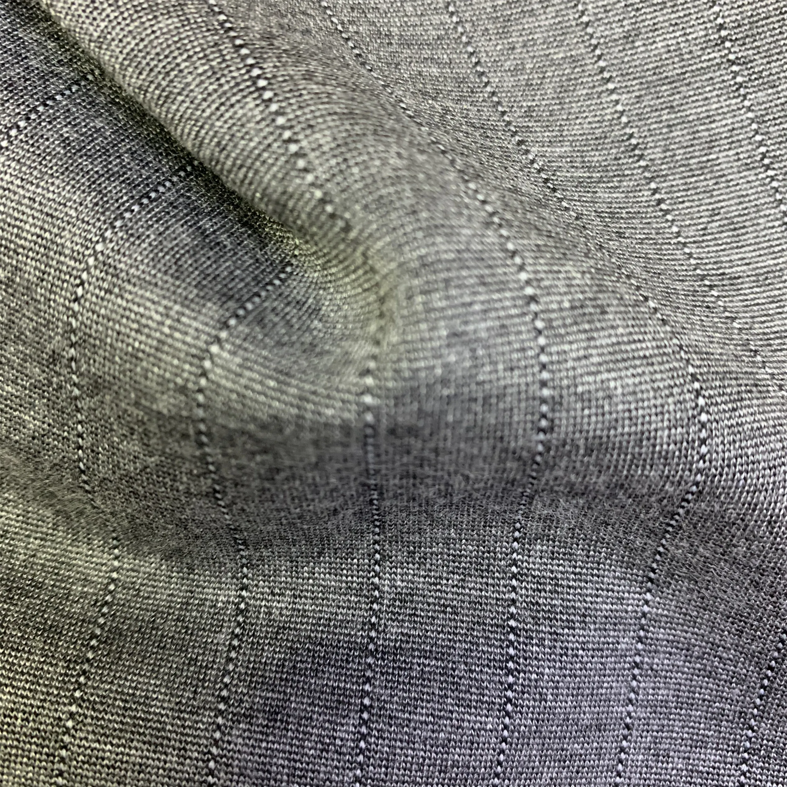 Best Quality Stripe Knit Rayon Spandex Ponte De Roma Fabric For Suit Waisted Pants