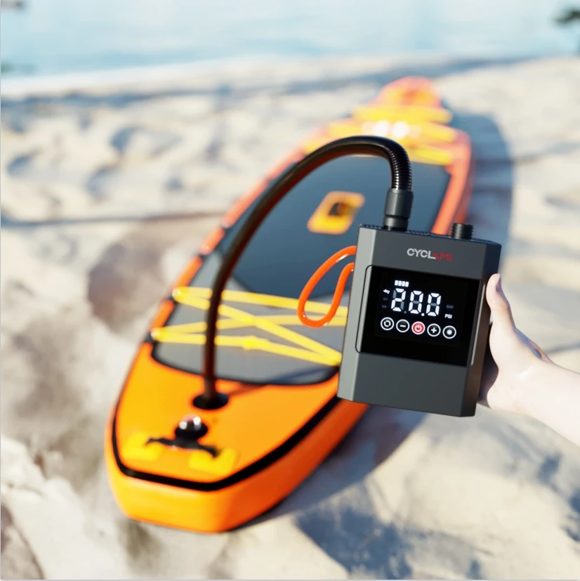 Manufacturer High Pressure Electric Paddle Board Air Compressor DC12V/Rechargeable SUP Air Pump Digital Portable Inflator