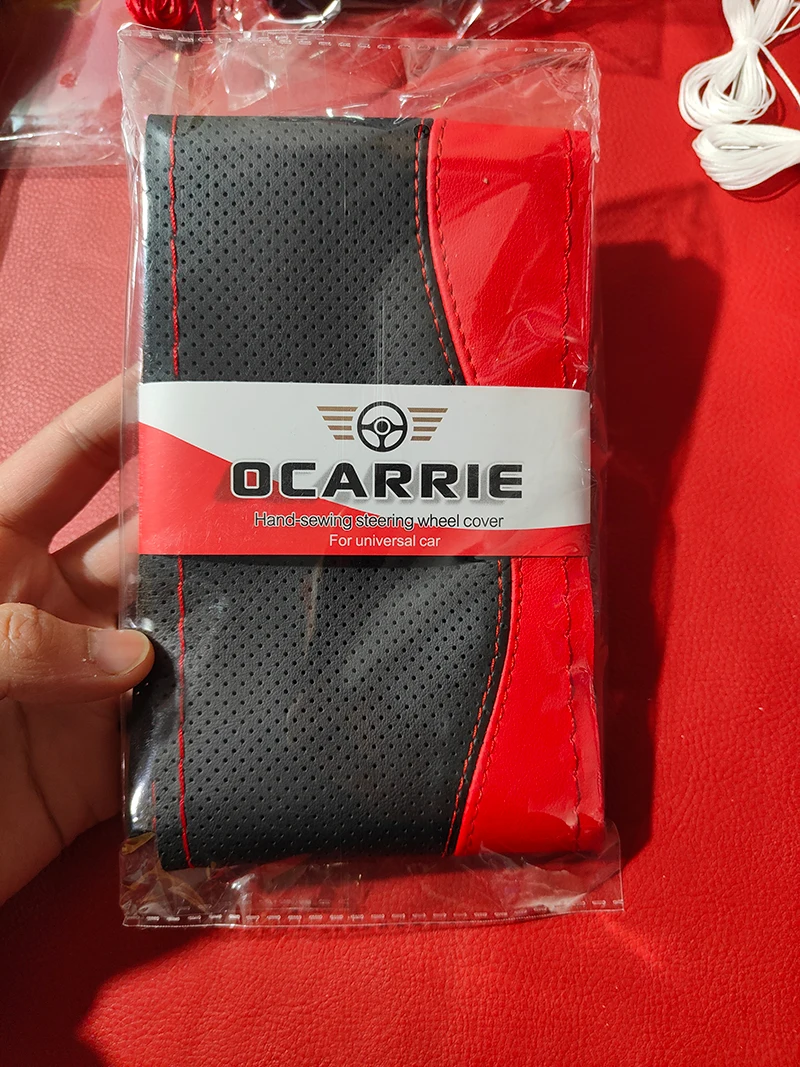 four seasons universal comfortable non skid hand sewing made pu leather vehicle steering wheel cover for car