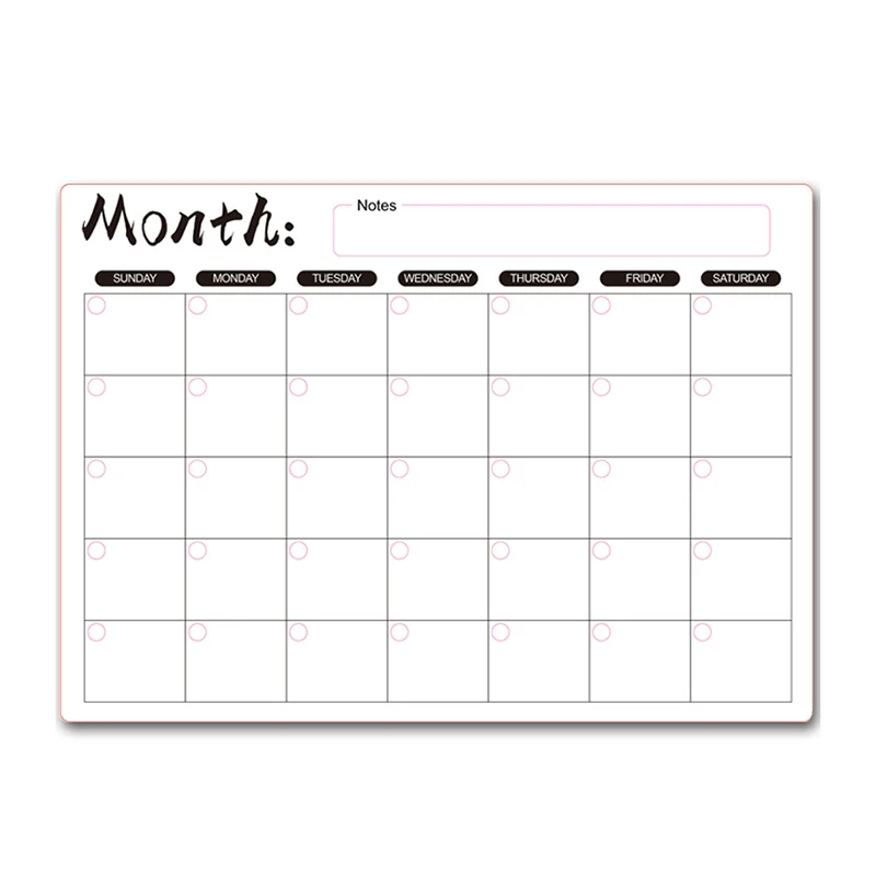 Custom magnetic dry erase calendar for refrigerator weekly and monthly planner magnet board with letters for school