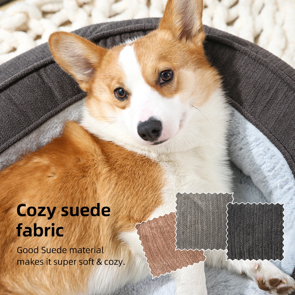 Dog Bed Boucle Wholesale Orthopedic Foam Pet Beds High Quality Detachable Cozy Sude Fabric Corn Kernel Shape Dog Bed
