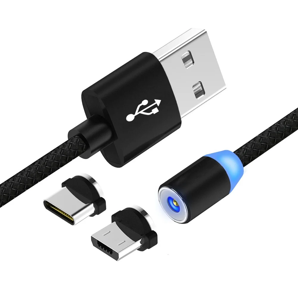 Бесплатная доставка, для детей возрастом от 1 до M led 3 в 1 Магнитный usb-кабель для зарядки для мобильного телефона с разъемом Micro Usb Type-C кабели магнитным зарядным устройством