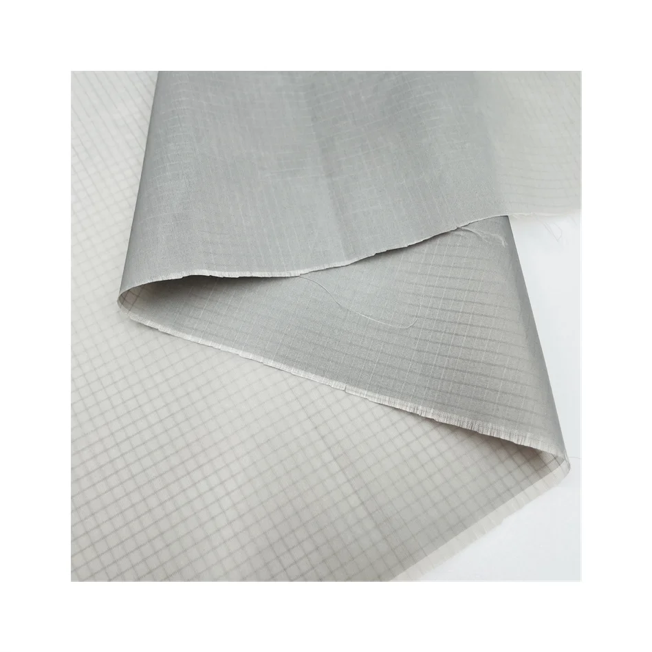 soft 410T semi-dull nylon taffeta 20D 0.25mm grid ripstop nylon fabric for sun-proof clothing