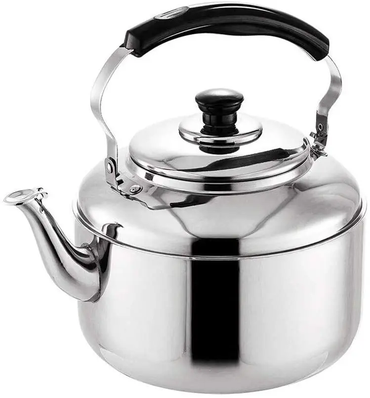 Tea Kettle with Cool Touch Handle, Stainless Steel Teapot for ALL Stovetops - Gas, Induction, Electric, Ceramic - 4L/5L/6L