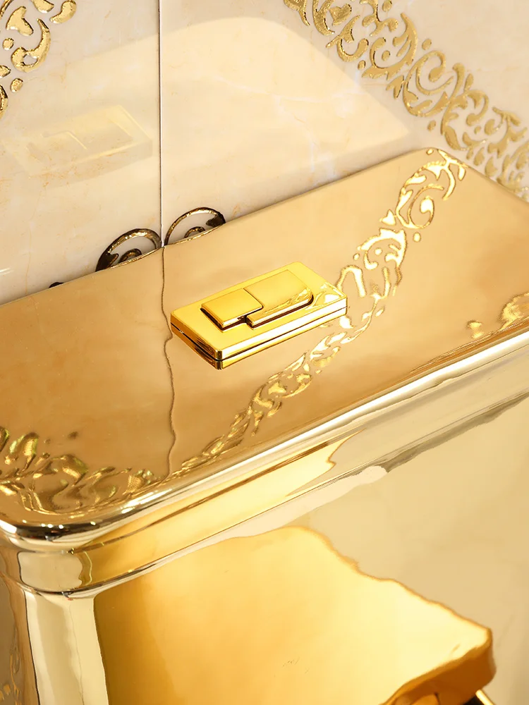 Bathroom ceramic sanitary ware golden color toilet gold wc toilet for sale