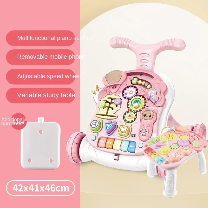 Hot Sale Multi Functional Musical Infant Educational Toy With Painting Board Gear Games Learning To Walker Push Baby Walker
