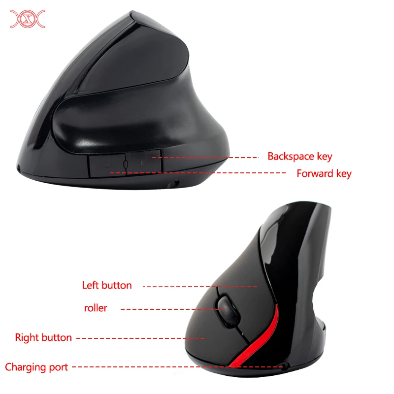 Dual Mode Mouse Vertical Wireless Gaming Bluetooth 5.0 Gamer Computer Mouses Portable Mouse For Laptop PC