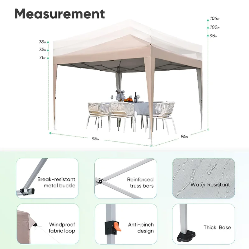 Factory custom outdoor windproof rain pentagon pergola camping fishing gazebo style big tent