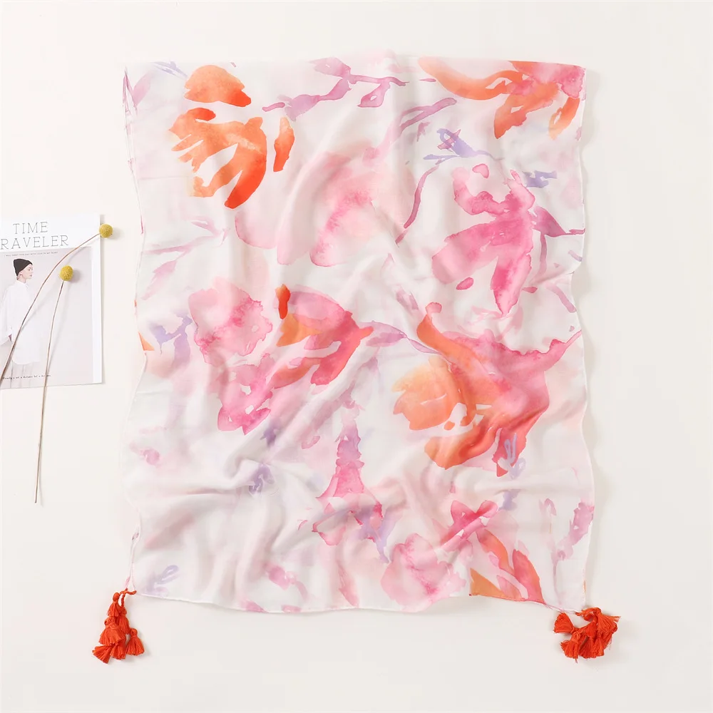 Wholesale Fancy Cooling Chiffon African Print Georgette Edge Logo Silky Shawl Dubai Hijabs Bulk New Muslim Girls Scarfs