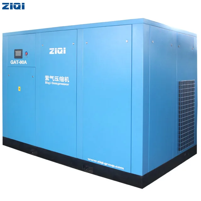 Промышленный 90KW 123HP 3 фазы 2-х стадийной воздушное охлаждение с прямым приводом Weg мотор Fix/Переменная скорость винтовой воздушный компрессор