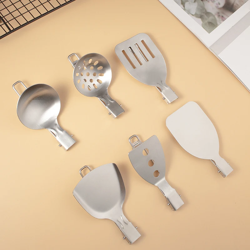 Outdoor Camping Portable Kitchen Utensils Set 304 Stainless Steel Multi-function Folding Cooking Tool