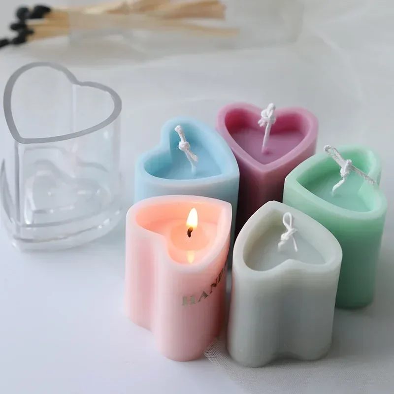 Molde De Vela Romantic Wedding Candle Mold Heart Column Candlestick Making Love Pole Plastic Candle Molds Acrylic Candle Moulds
