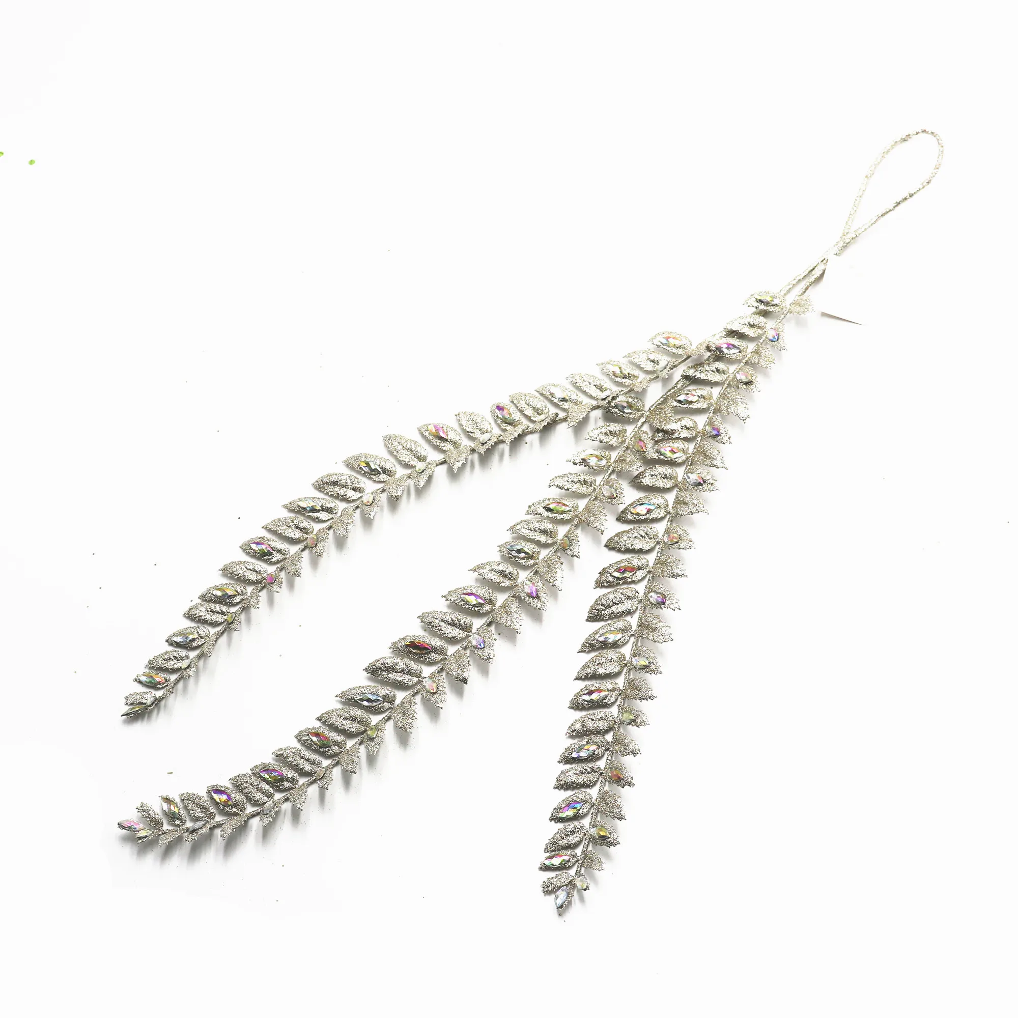 Long Christmas picks wholesale christmas tree decor glitter picks decoration sequin pick garland with glitter