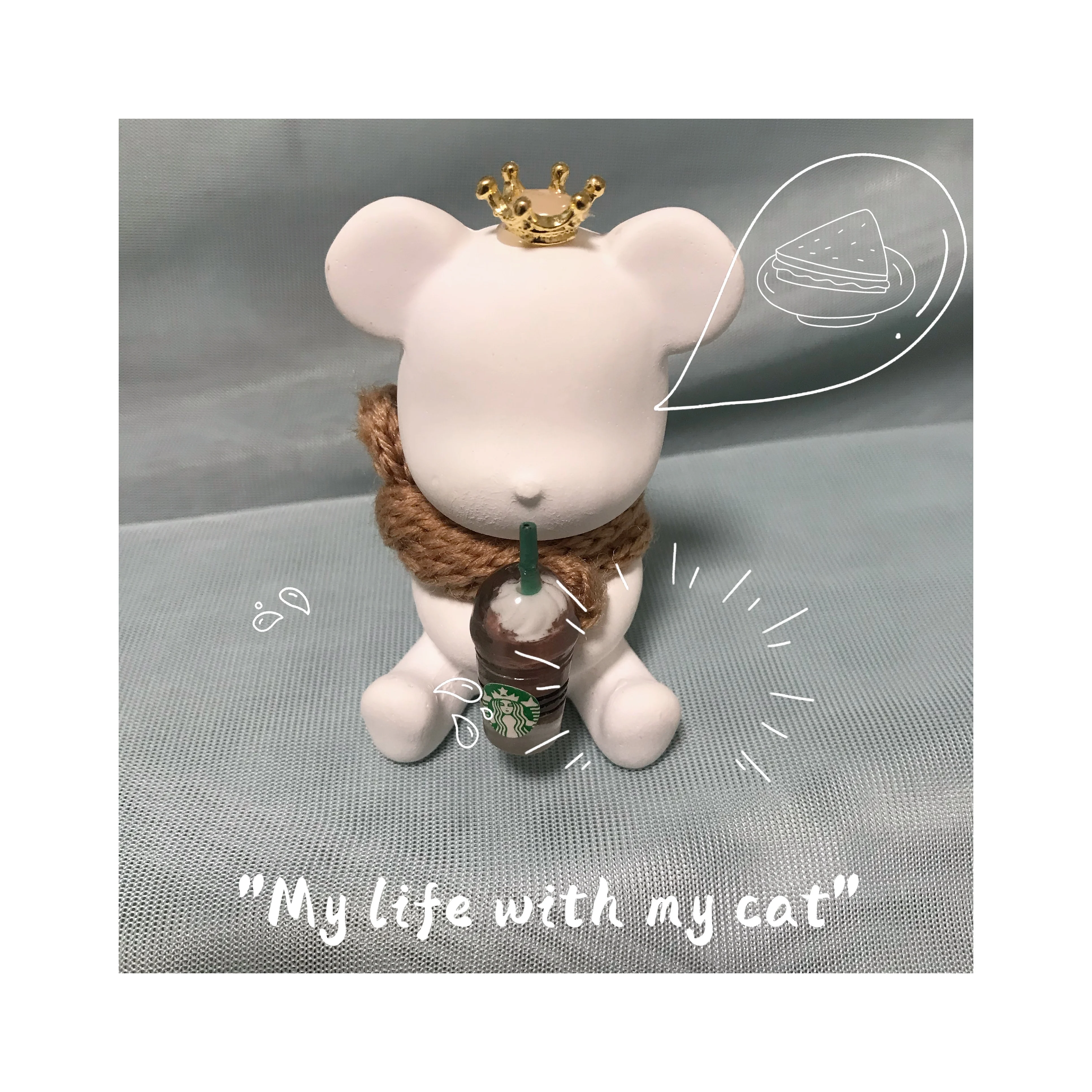 Hand-made brown cup bear ceramic car decoration cute bear essential oil perfume perfume diffuser air freshener ventilation