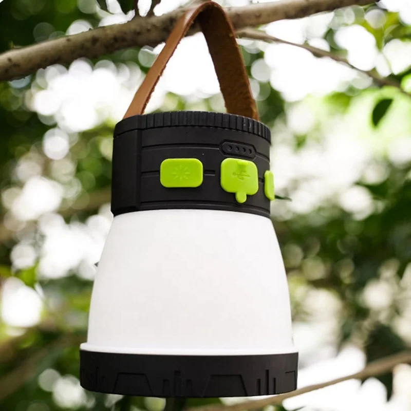 Super Bright Outdoor Waterproof Solar USB Rechargeable Camping Lamp Led Lantern With Power Bank Portable 2 in 1 Camp Tent Light