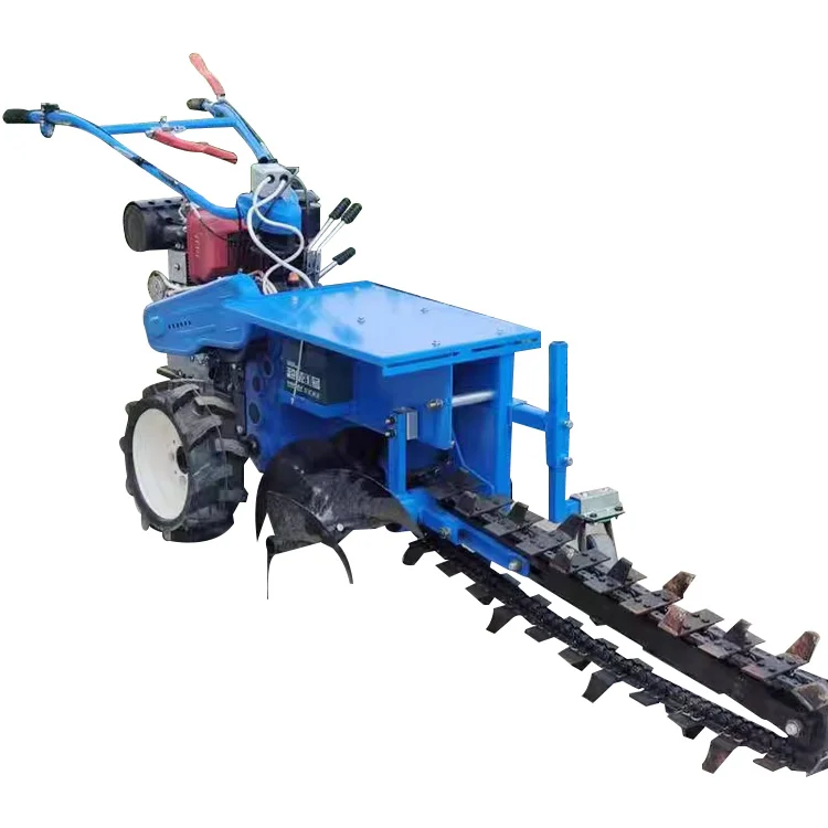 Walk Behind Chain Trencher Farm Equipment Mini Chain Trencher Self Propelled Chain Ditcher For Home Use