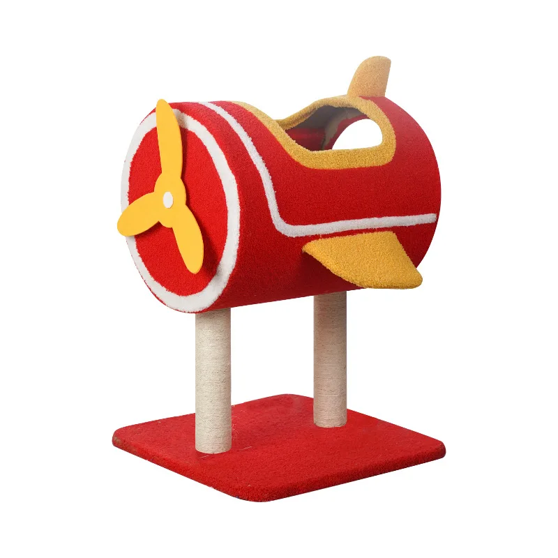 FlyingMeow Red Cat Tree Tower Unique Cat Tree