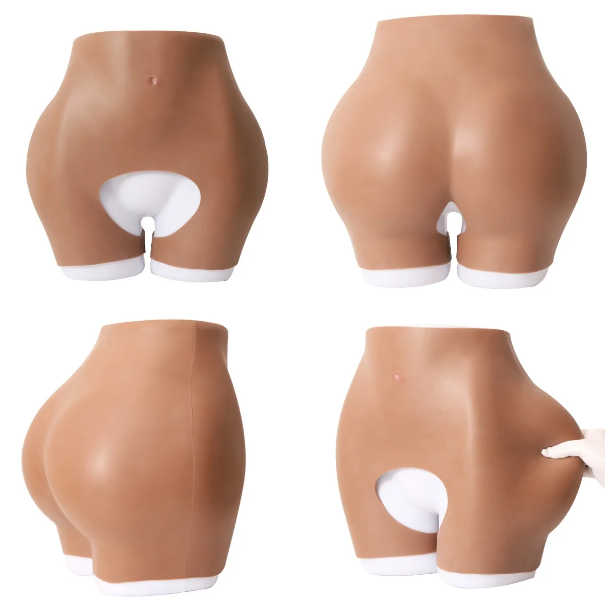 Bon Grande Fesses En Silicone Butt Big Bum Bum Big Butt and Hips Enhancer Silicone Panties Artificial Ass Fake Ass Tan Brown