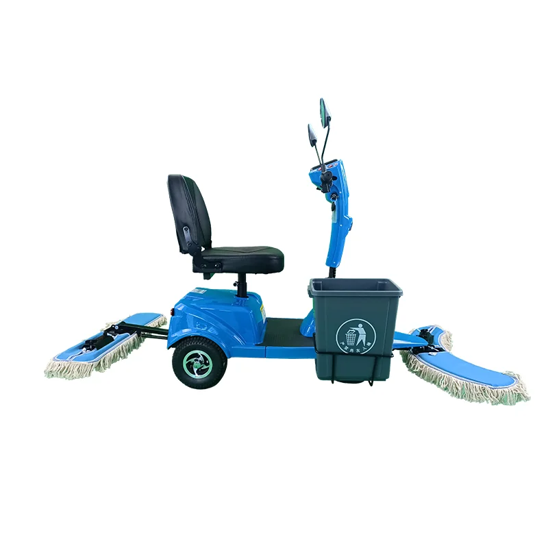 China Ride on Floor Mop Propelled Three Wheel Dust Cart driving mopping dust floor scrubber cart