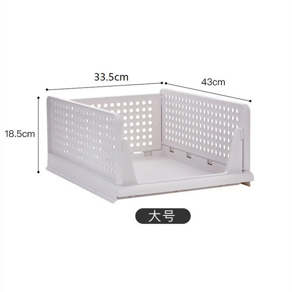 Cupboard Bathroom Office Folding Closet Organizers Storage Box Plastic Drawer Basket Closet Storage White Stackable Storage Bins