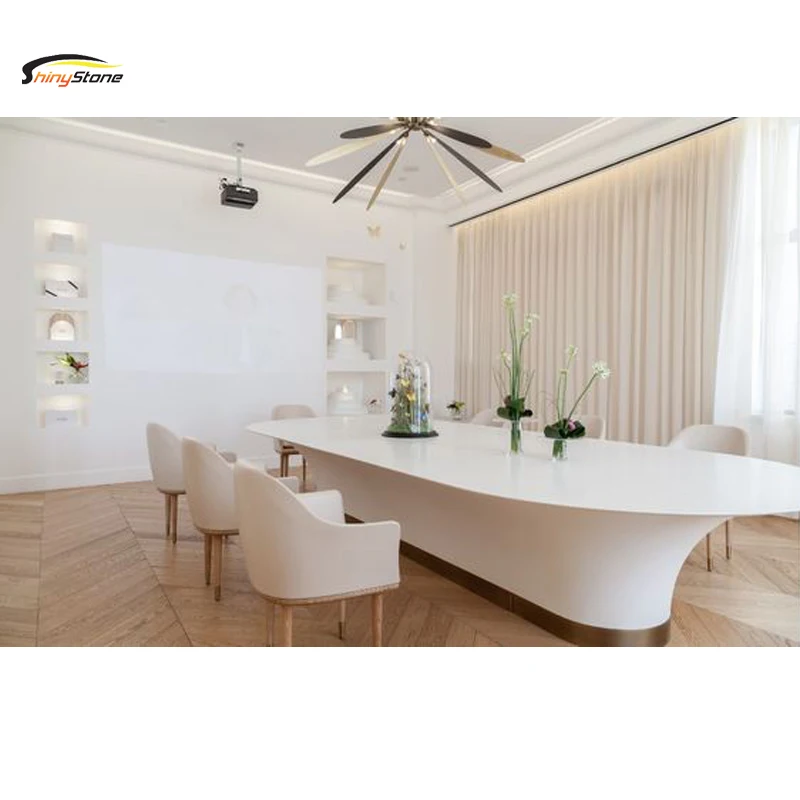 Differential table base design corians solid surface stone dining table