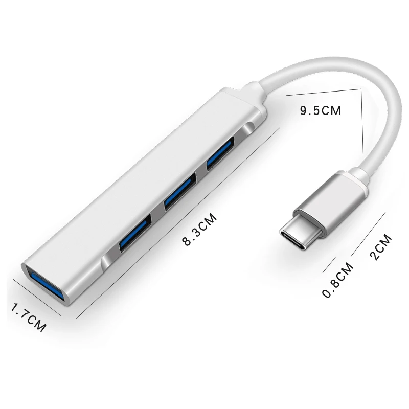 Алюминиевый USB док-станция Тип C концентратор 3 0 многофункциональный адаптер 4 в 1 для Macbook Pro Air Ipad Matebook OEM статус зарядки карты из АБС-пластика
