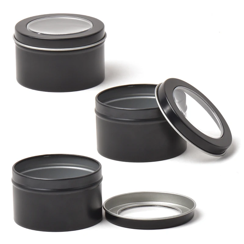 Изготовленный На Заказ 10/14/3/8/9oz amazon черный свеча банка с