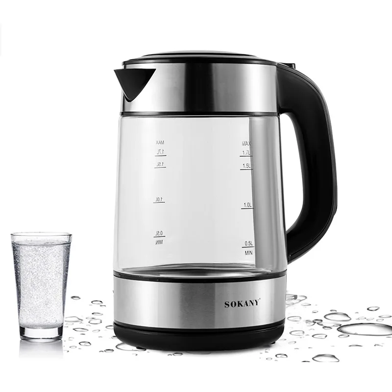 Cordless Portable Glass Tea Kettle BPA Free Water Heater for Tea Coffee Hot Cocoa Electric Kettle