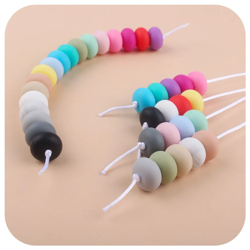 Wholesale Loose Food Grade BPA Free Soft Baby Chew Teething Abacus Silicone Beads For