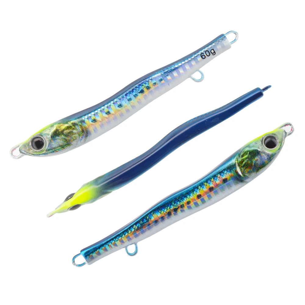 JIGGINGSOUL-RTS-347-fishing lure metal  40g 60g 80g Shore throwing speed sinking S-type  Little Jig Jack Metal Adict Type 03
