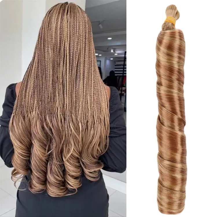 Silky French Curl Loose Wavy Hair Braids Ombre Soft Pony Style 22inch 100g Spanish French Curls Braids Hair Extensions For Women