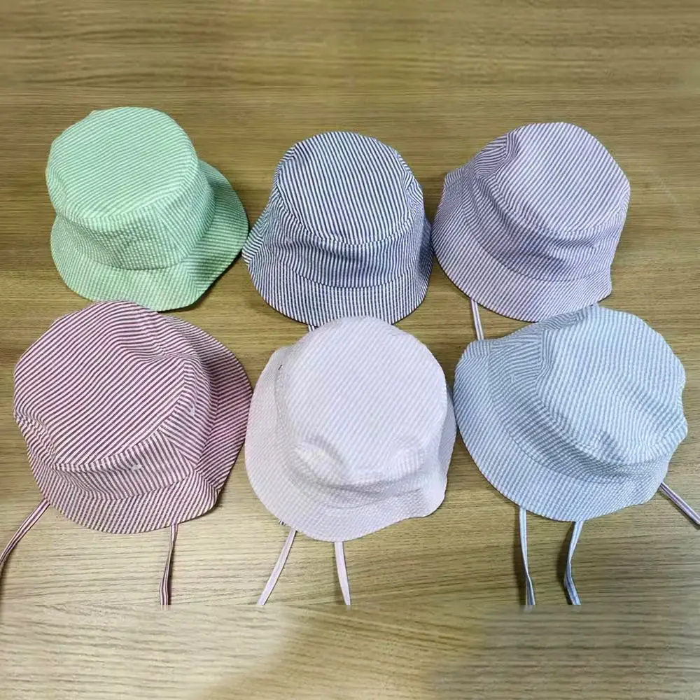 Monogrammed Blank Seersucker пляжные шляпы летняя детская бейсбольная