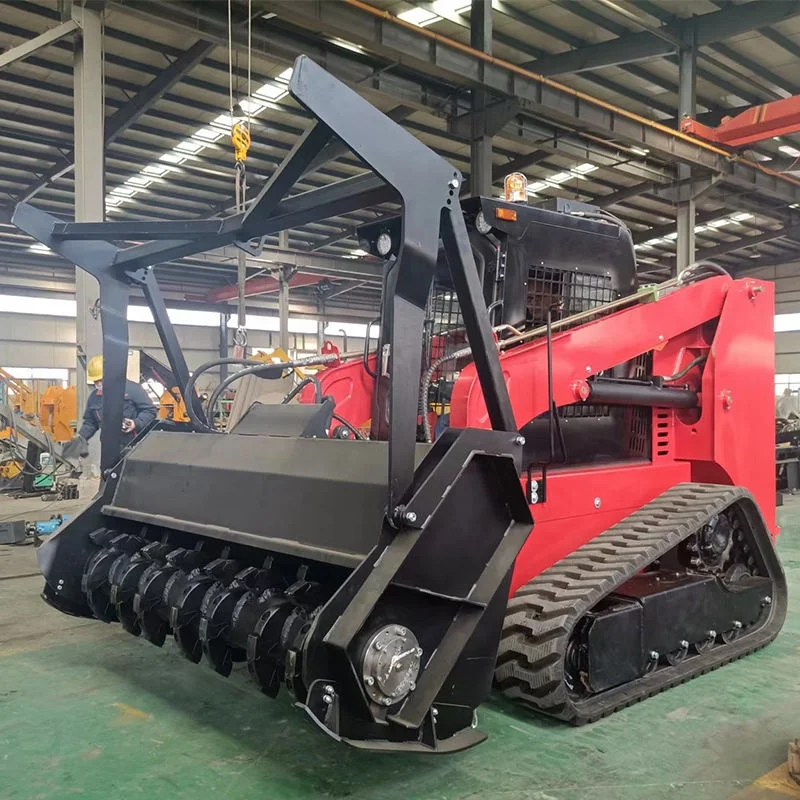 Forestry machinery Euro 5 EPA skids steer 75HP 100hp tracked skid steer mulcher track skid loader with forestry mulcher