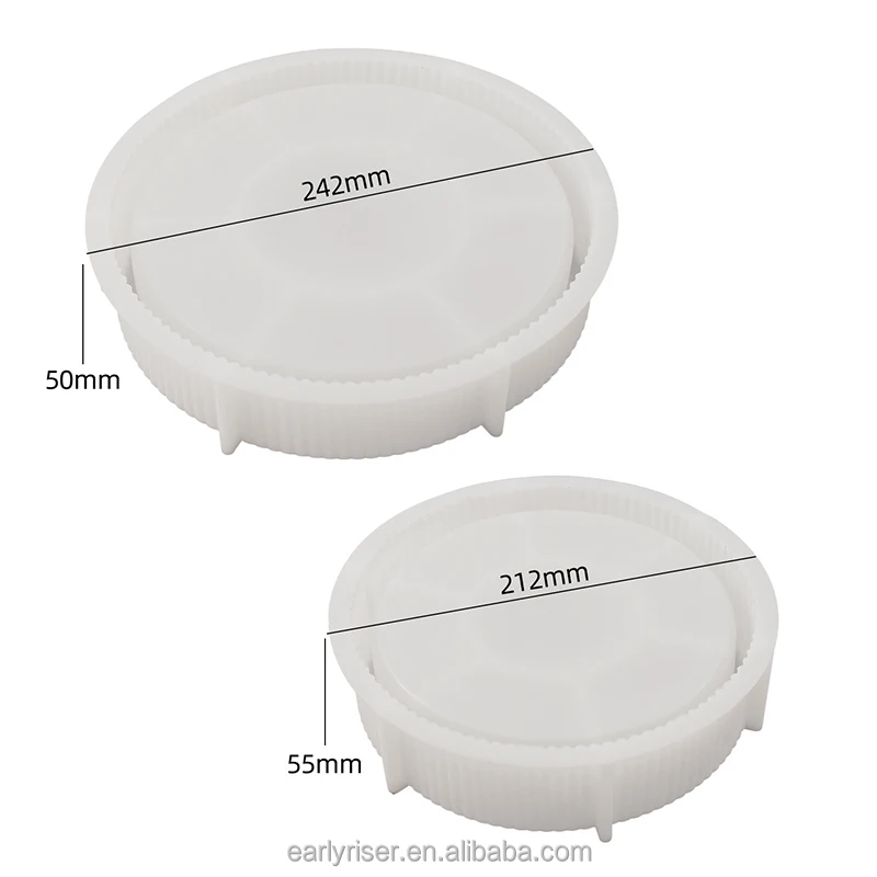 Early Riser Silicone Bowl Mold Round Container Resin Concrete Mold for Bowls Flowerpot Plant Cement Plaster Silicone Mold