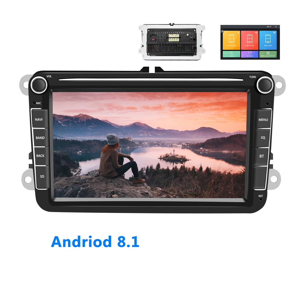  Android 8 1 2Din автомобильный MP5 мультимедийный видеоплеер GPS автомобильное радио стерео дюймов