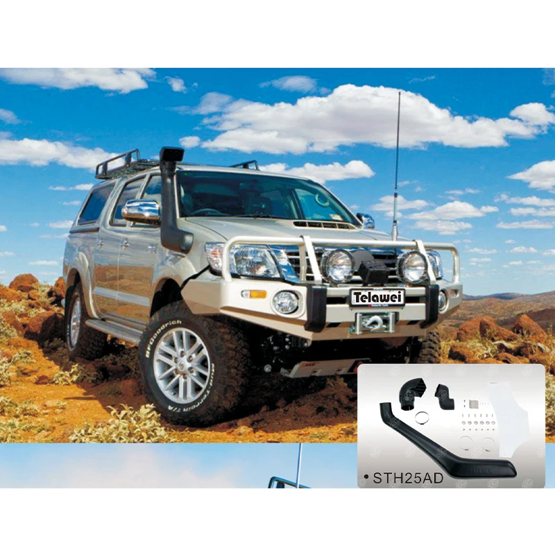 STH25AD Custom 4x4 accessories Car Snorkel Parts Black Color snorkel with HILUX LOGO for toyota Hilux 25 series / Vigo