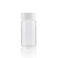 Laboratory sample packaging glass container 20ml clear glass vial with PE plastic cover