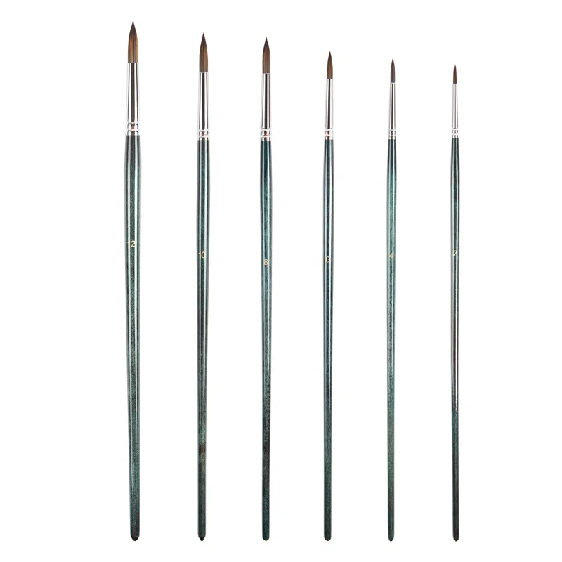 professional 6pcs oil paint brushes nylon hair artist brush for acrylic watercolor oil painting wooden handle oil paint brush