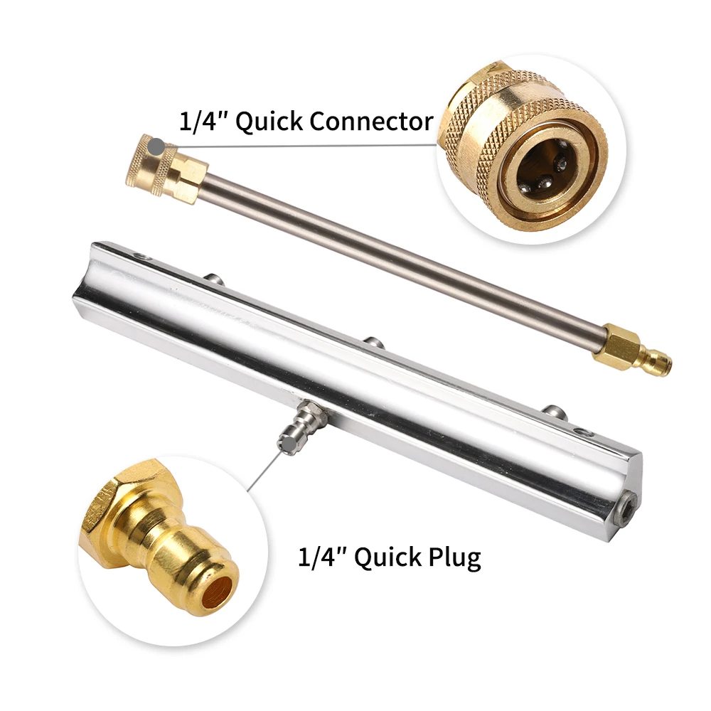 Hydraulic washer surface cleaner attachment 12in high pressure  3 nozzle water broom for Washing Car Pressure Washer