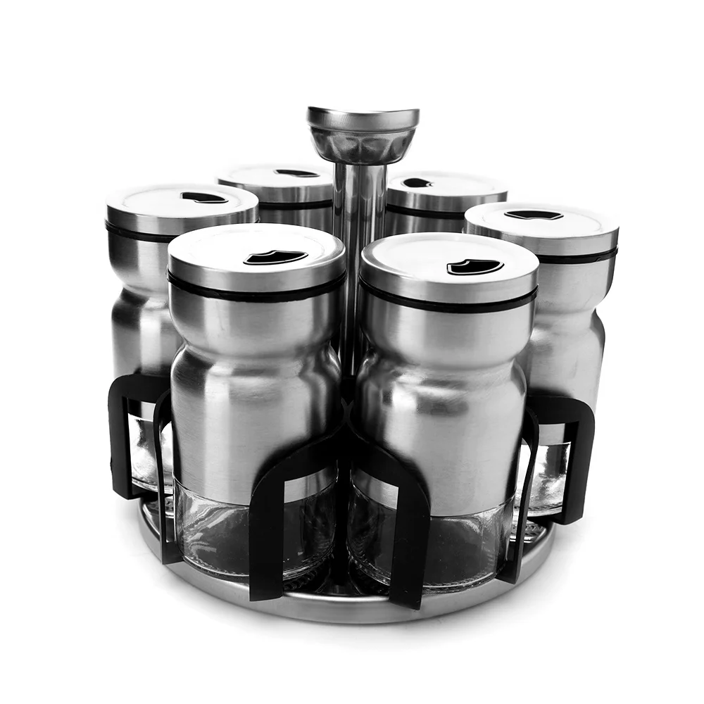 Multi-function Kitchen Organize Storage 360 Degree Rotational Seasoning Organizer Rotating Spice Rack with Bottle Jars