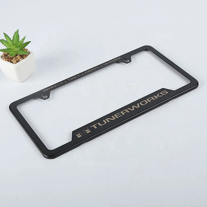 License Plate frame LOGO OEM frame US polished/black powder coating license plate frame
